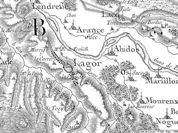 Lagor - Carte de Cassini Lagor - Carte de Cassini