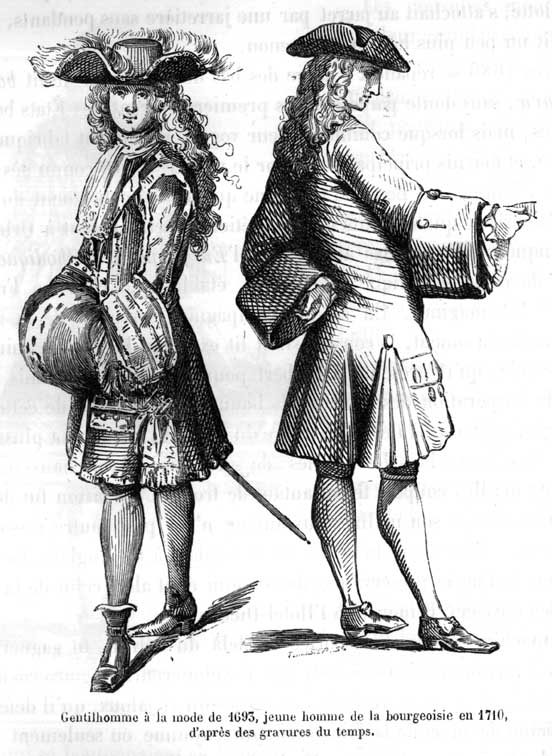 Gentihomme a la mode (1693), jeune homme de la bourgoisie (1710)